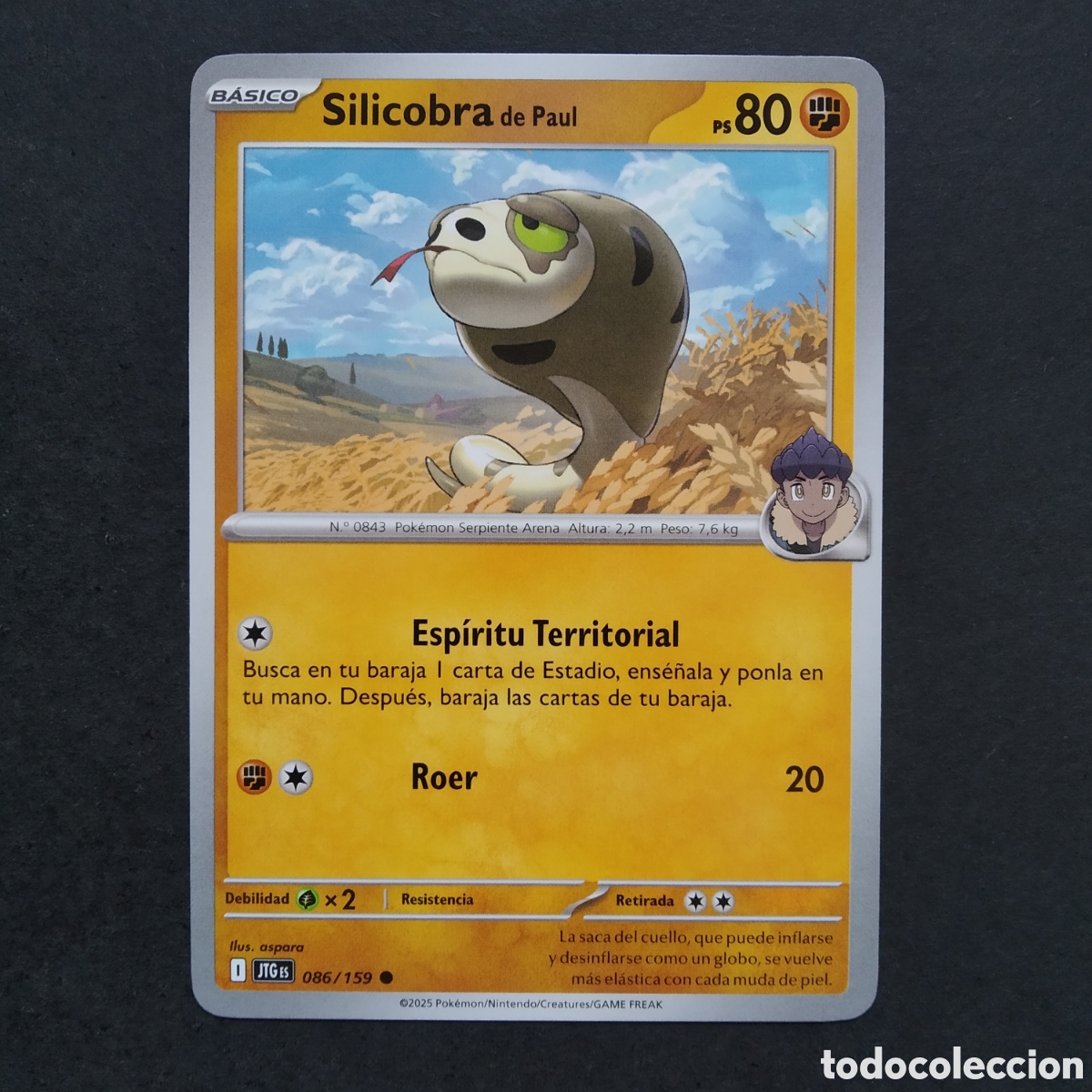 Trading cards: CARTA TCG - N&ordm; 086 - SILICOBRA DE PAUL - JUNTOS DE AVENTURAS - POK&Eacute;MON - EN ESPA&Ntilde;OL