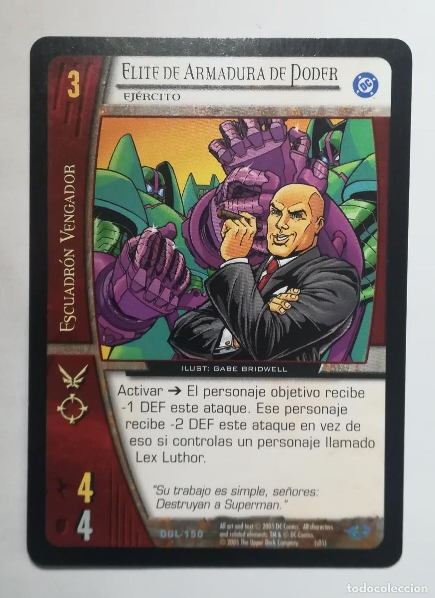 Trading cards: VS System DGL N&ordm; 150. &Eacute;lite de Armadura de Poder. Ej&eacute;rcito. Escuadr&oacute;n Vengador. Green Lantern.