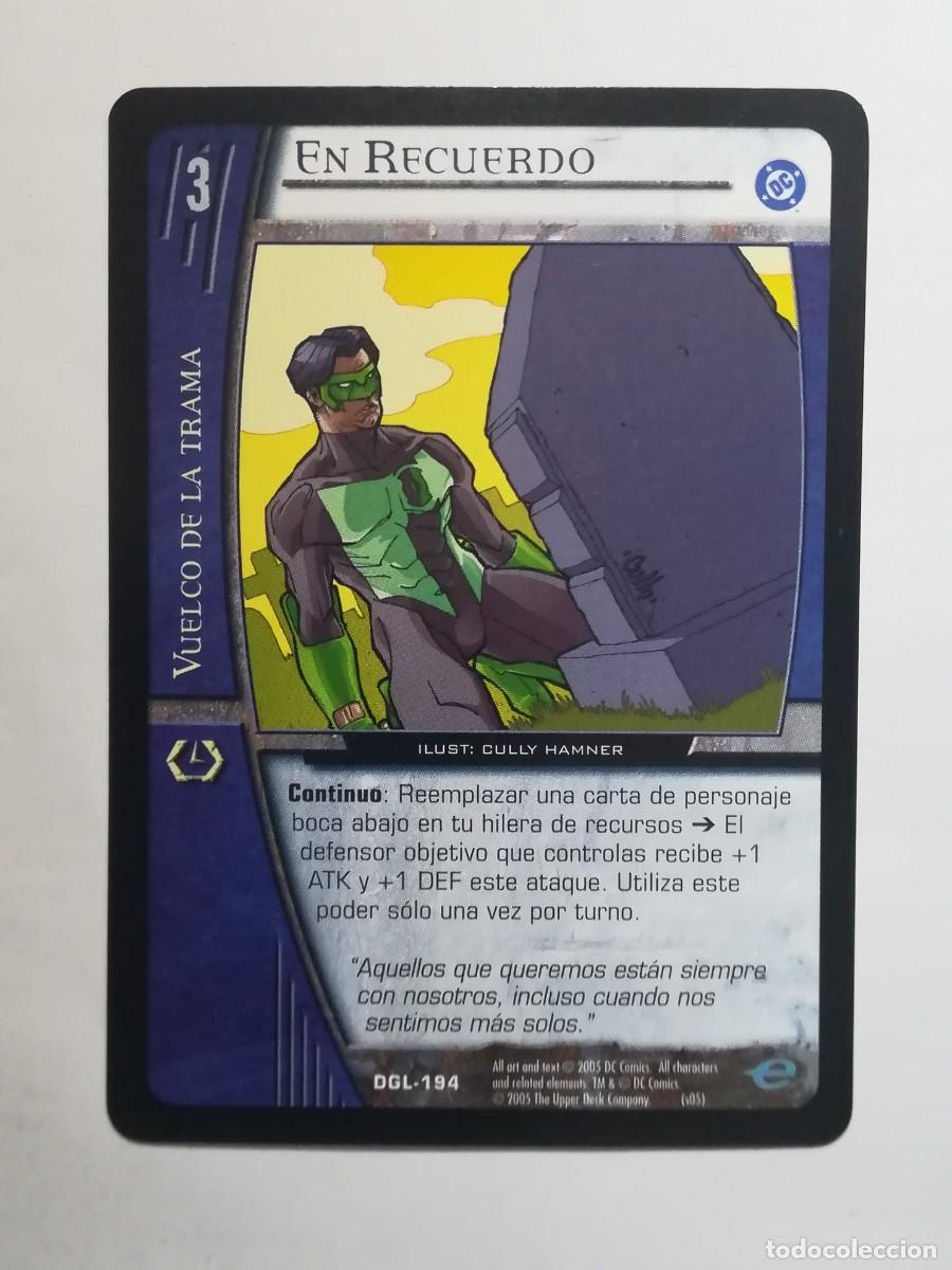 Trading cards: VS System DGL N&ordm; 194. En Recuerdo. Vuelco de la Trama. Green Lantern.