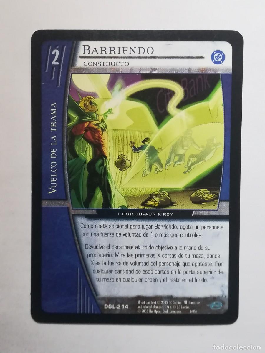 Trading cards: VS System DGL N&ordm; 214. Barriendo. Constructo. Vuelco de la Trama. Green Lantern.