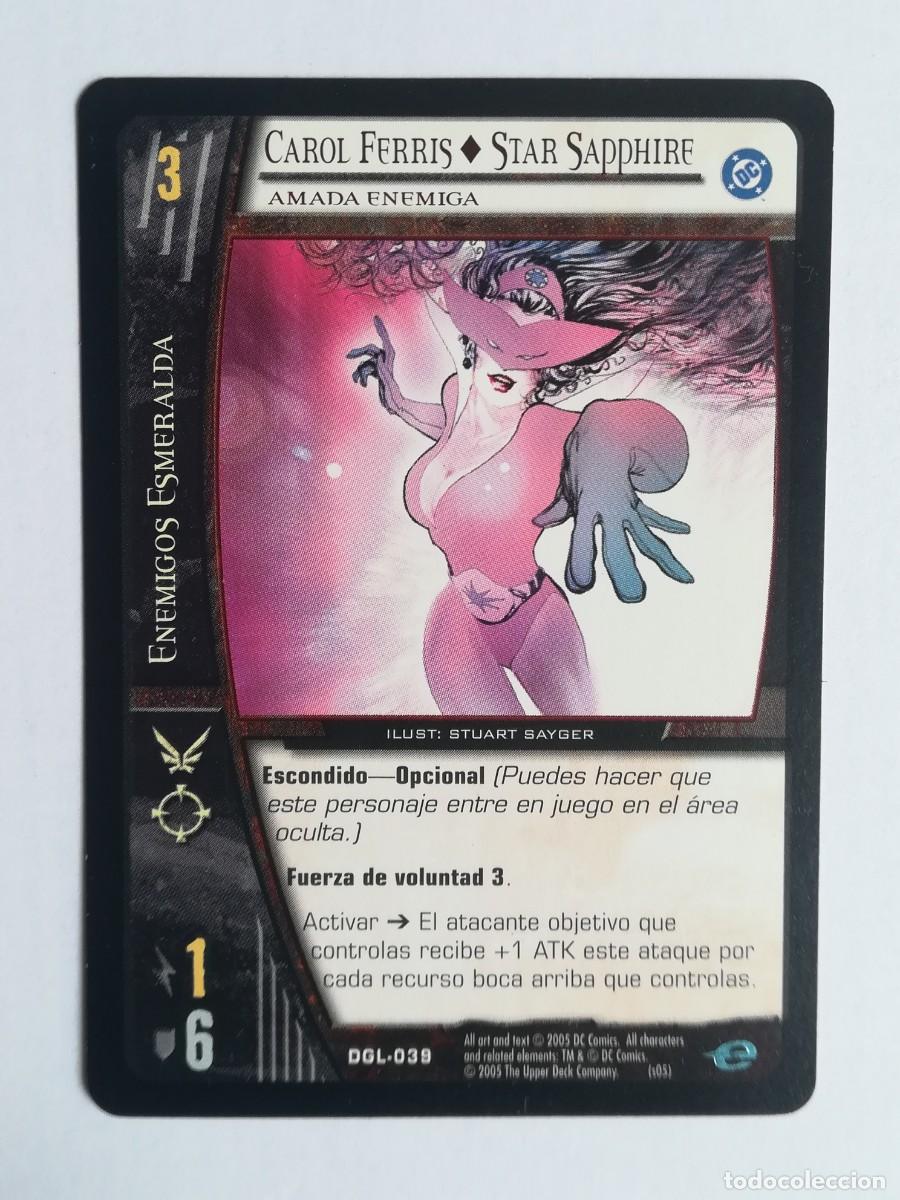 Trading cards: VS System DGL N&ordm; 039. Carol Ferris. Star Sapphire. Amada Enemiga. Enemigos Esmeralda. Green Lantern.