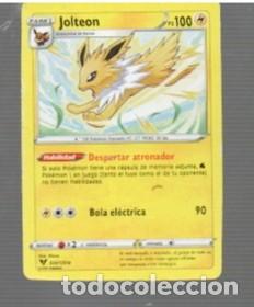 Trading cards: CROMO DE POK&Eacute;MON DE FASE 1 JOLTEON PS 100 N&ordm; 135 DEL A&Ntilde;O 2020