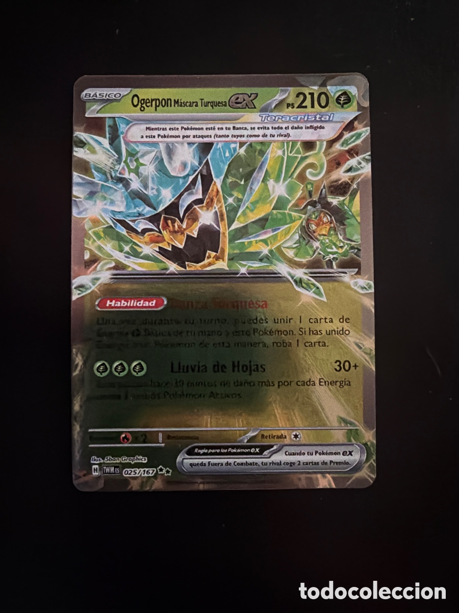 Trading cards: Ogerpon m&aacute;scara turquesa Ex carta pokemon muy rara