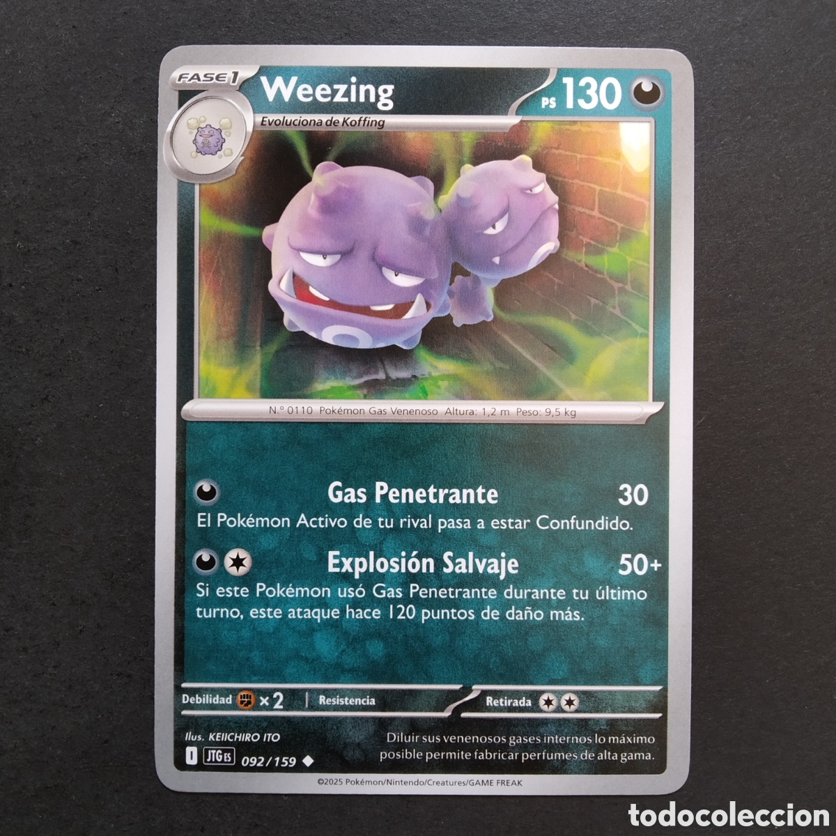 Trading cards: CARTA TCG - N&ordm; 092 - WEEZING - JUNTOS DE AVENTURAS - POK&Eacute;MON - EN ESPA&Ntilde;OL