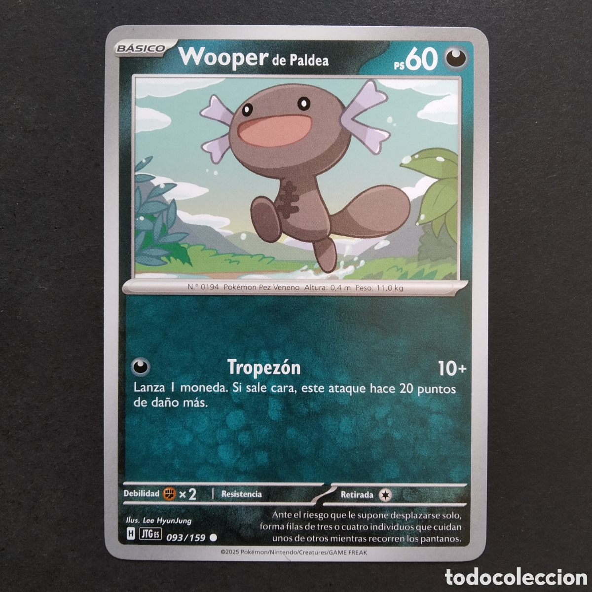 Trading cards: CARTA TCG - N&ordm; 093 - WOOPER DE PALDEA - JUNTOS DE AVENTURAS - POK&Eacute;MON - EN ESPA&Ntilde;OL