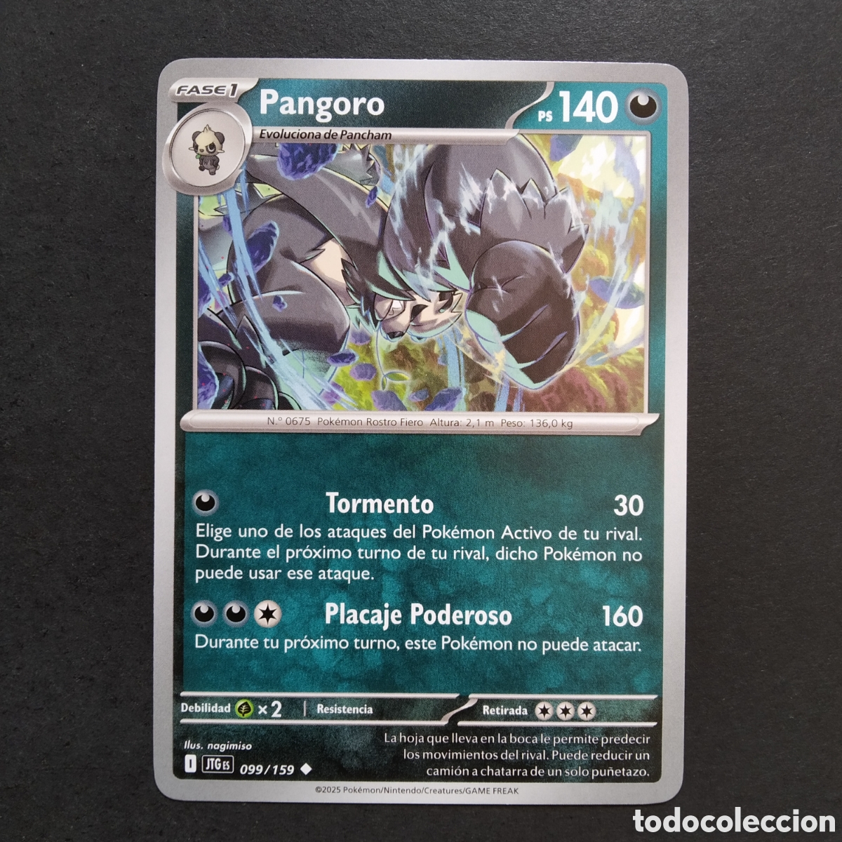 Trading cards: CARTA TCG - N&ordm; 099 - PANGORO - JUNTOS DE AVENTURAS - POK&Eacute;MON - EN ESPA&Ntilde;OL