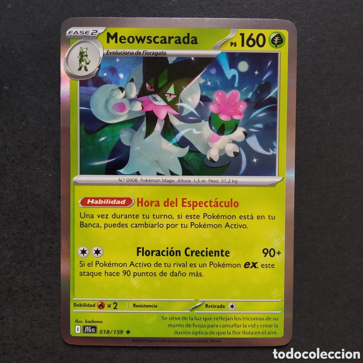 Trading cards: CARTA TCG - N&ordm; 018 - MEOWSCARADA (REVERSE HOLO) - JUNTOS DE AVENTURAS - POK&Eacute;MON - EN ESPA&Ntilde;OL