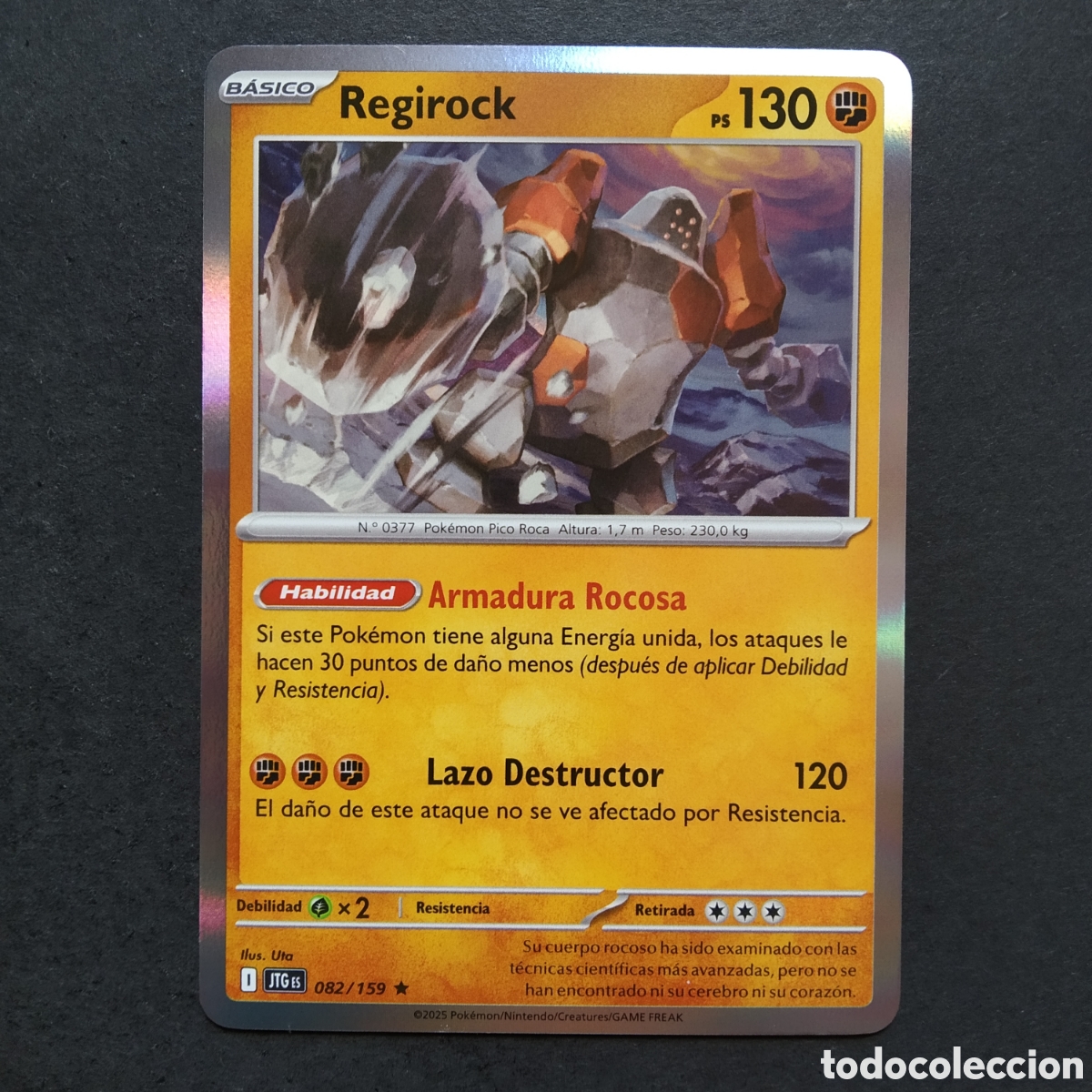 Trading cards: CARTA TCG - N&ordm; 082 - REGIROCK (REVERSE HOLO) - JUNTOS DE AVENTURAS - POK&Eacute;MON - EN ESPA&Ntilde;OL