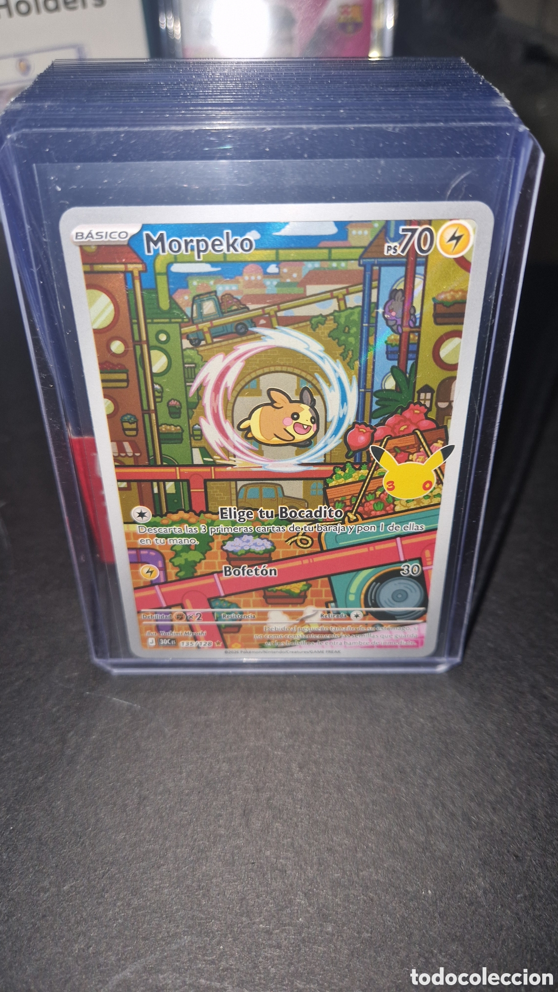 Trading cards: Morpeko 135/128 Rara Ilustraci&oacute;n - Celebraci&oacute;n 30.&ordm; Aniversario Pok&eacute;mon TCG (Espa&ntilde;ol) - Near Mint
