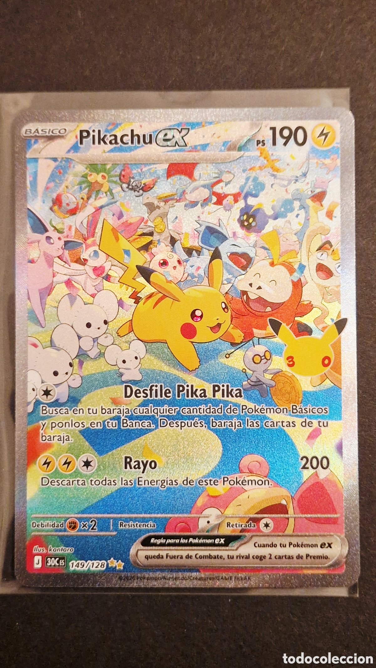 Trading cards: ⚡ Pikachu ex 149/128 Special Illustration Rare - Celebraci&oacute;n 30.&ordm; Aniversario Pok&eacute;mon TCG (Espa&ntilde;ol)