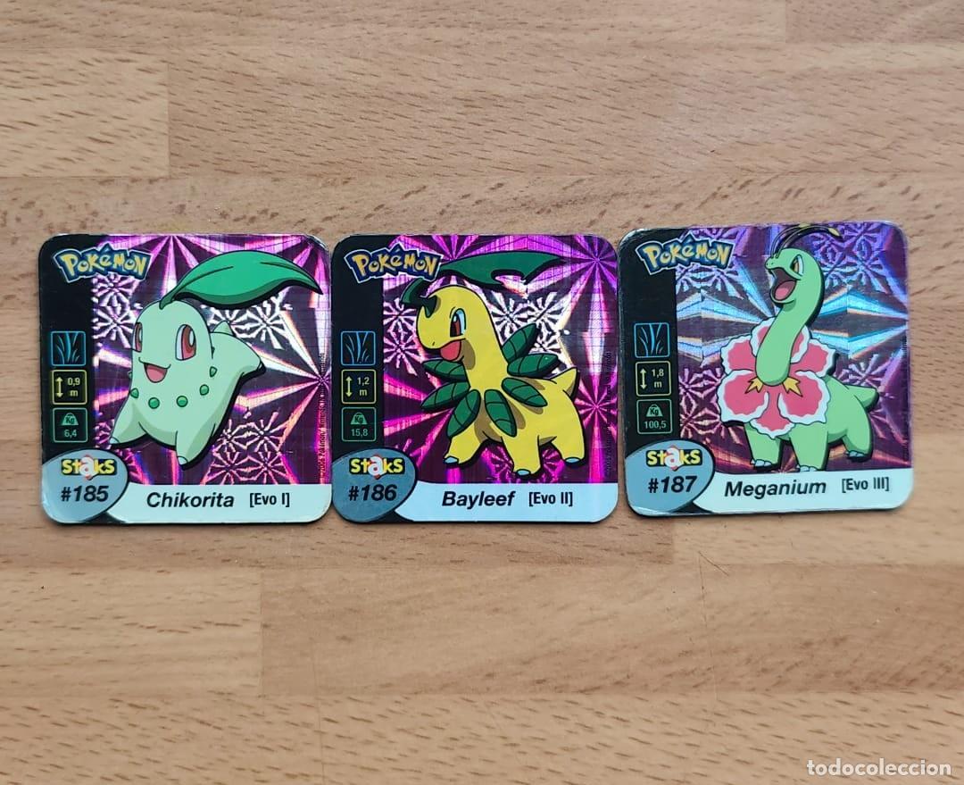 Trading cards: Pok&eacute;mon Staks: Chikorita, Bayleef, Meganium Holo