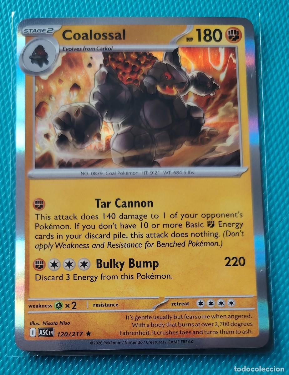 Trading cards: POKEMON INGLES - ASC - HEROES ASCENDENTES - COALOSSAL 120 / 217 - HOLO - LUCHA - NUEVA - ORIGINAL
