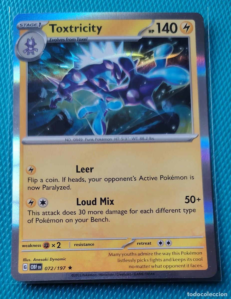 Trading cards: POKEMON INGLES - OBF - LLAMAS OBSIDIANAS - TOXTRICITY 072 / 197 - HOLO - RAYO - NUEVA - ORIGINAL