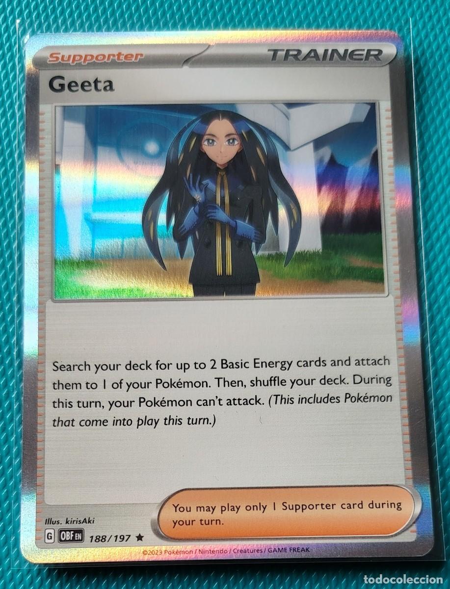 Trading cards: POKEMON INGLES - OBF - LLAMAS OBSIDIANAS - GEETA 188 / 197 - HOLO - ENTRENADOR - NUEVA - ORIGINAL
