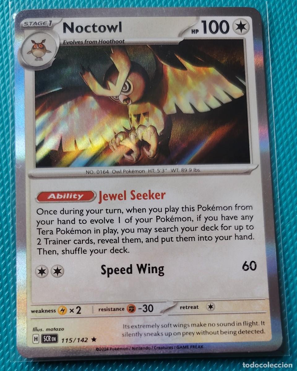 Trading cards: POKEMON INGLES - SCR - CORONA ASTRAL - NOCTOWL 115 / 142 - HOLO - INCOLORO - NUEVA - ORIGINAL