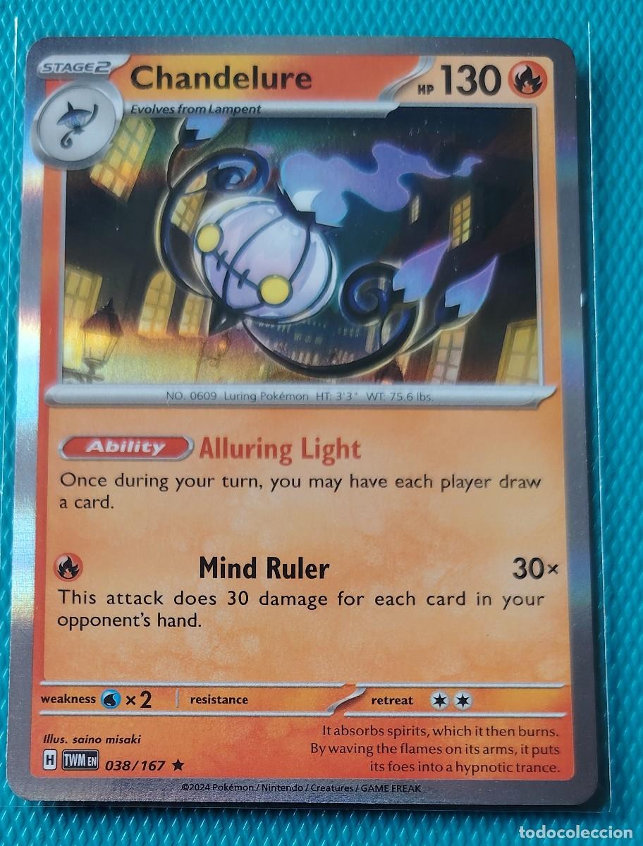 Trading cards: POKEMON INGLES - TWM - MASCARADA CREPUSCULAR - CHANDELURE 115 / 142 - HOLO - INCOLORO - NUEVA - ORIG
