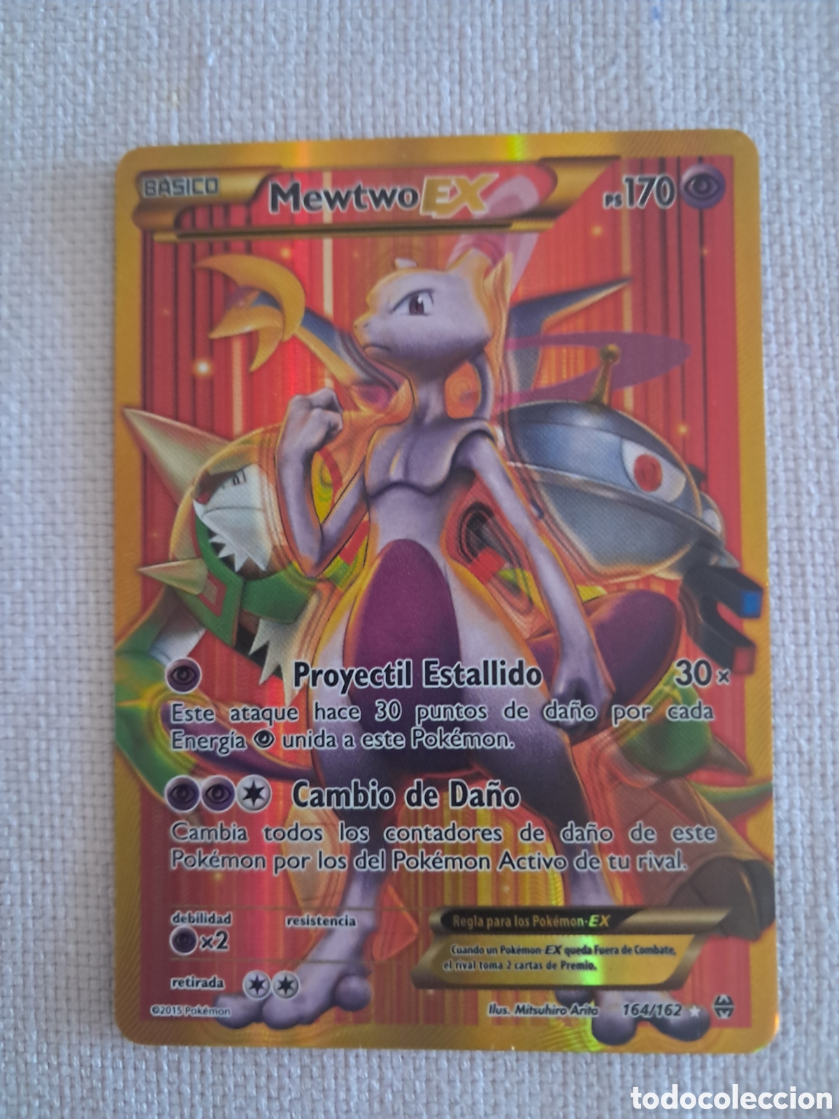 Trading cards: Carta Pokemon Mewtwo EX, ultra rara secreta/fulla art