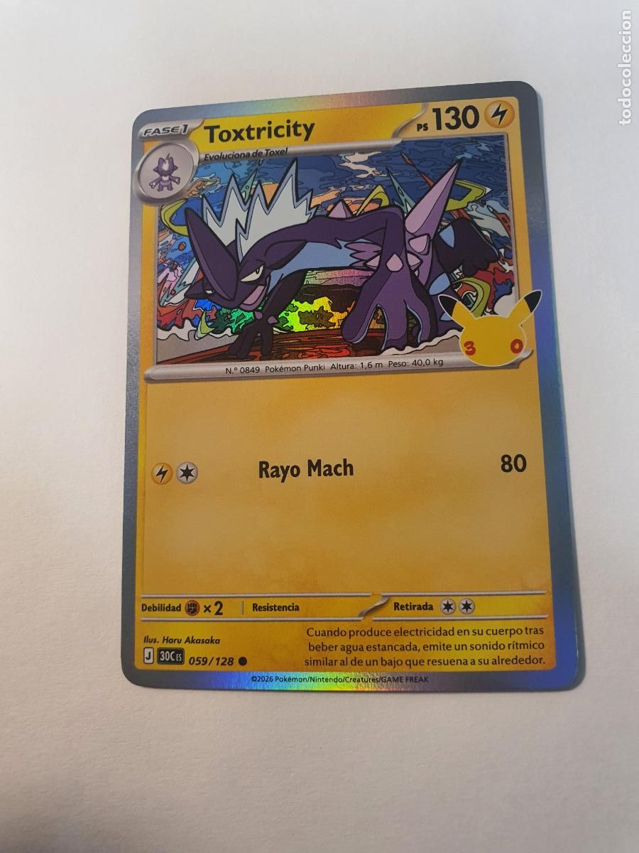 Trading cards: CARTA POKEMON 30 Aniversario TCG - Holo - N&ordm; 8 TOXTRICITY