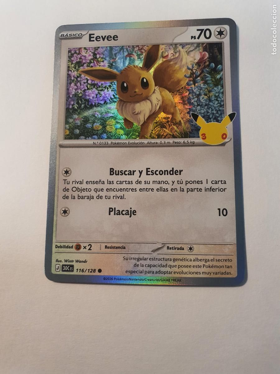 Trading cards: CARTA POKEMON 30 Aniversario TCG - Holo - N&ordm; 116 EEVEE