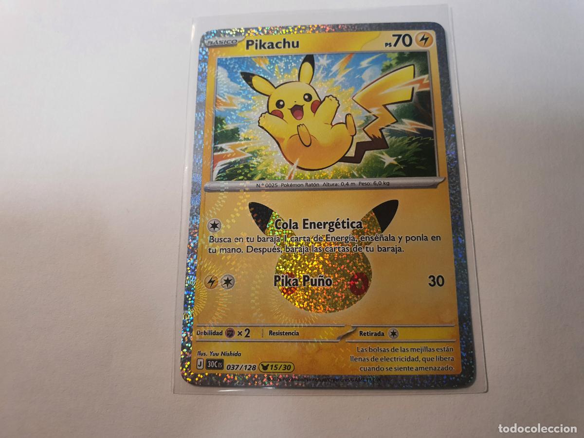 Trading cards: CARTA POKEMON 30 Aniversario TCG - Holo - N&ordm; 37 PIKACHU - 15 DE 30 PIKACHUS