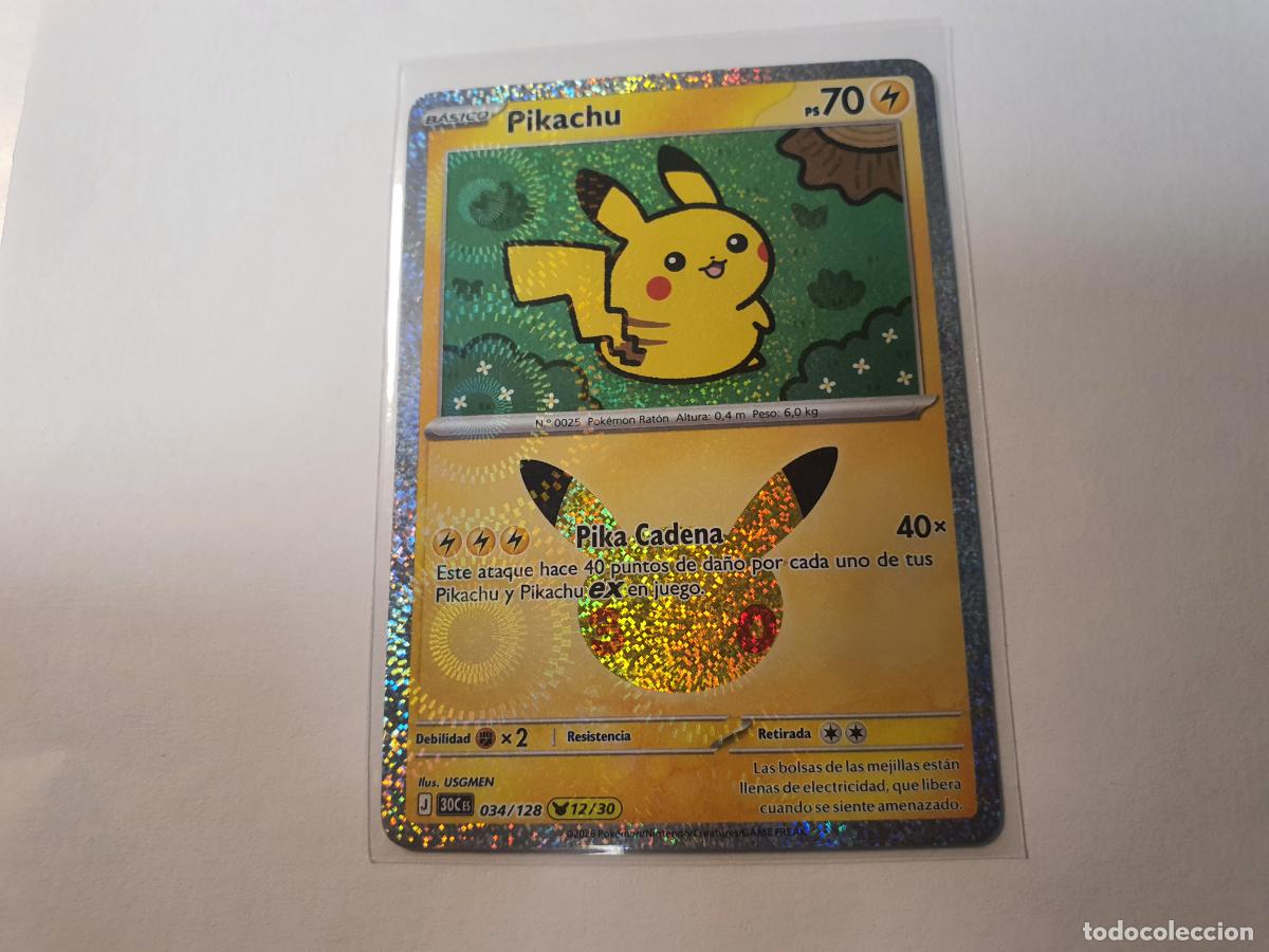 Trading cards: CARTA POKEMON 30 Aniversario TCG - Holo - N&ordm; 34 PIKACHU - 12 DE 30 PIKACHUS