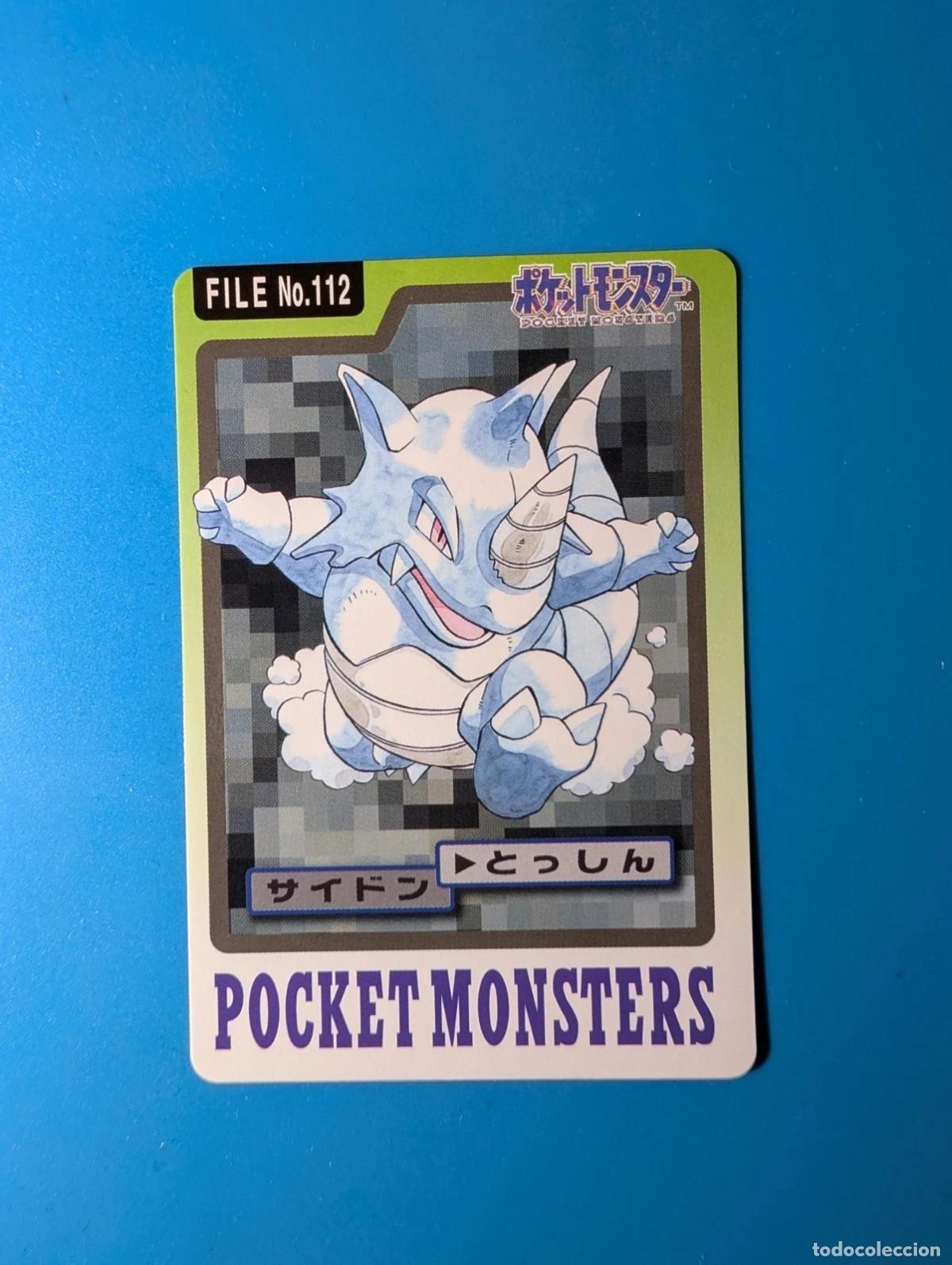 Trading cards: Rhydon Carddass FILE 1997 Jap&oacute;n No.112