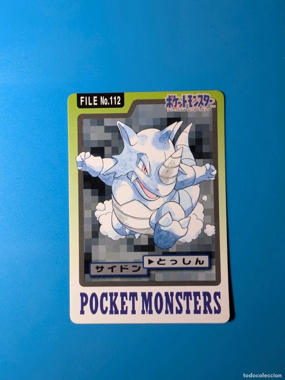 Trading cards: Rhydon Carddass FILE 1997 Jap&oacute;n No.112
