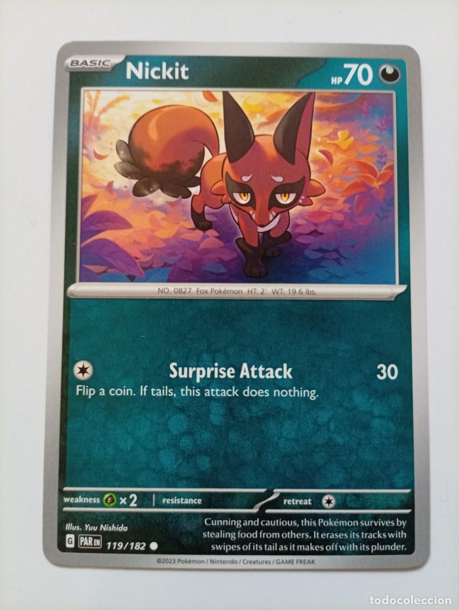 Trading cards: Carta Pok&eacute;mon de Nickit, n&uacute;mero 119/182, del a&ntilde;o 2023. Edici&oacute;n en ingl&eacute;s. - Tipo: B&aacute;sico - HP: 70 -
