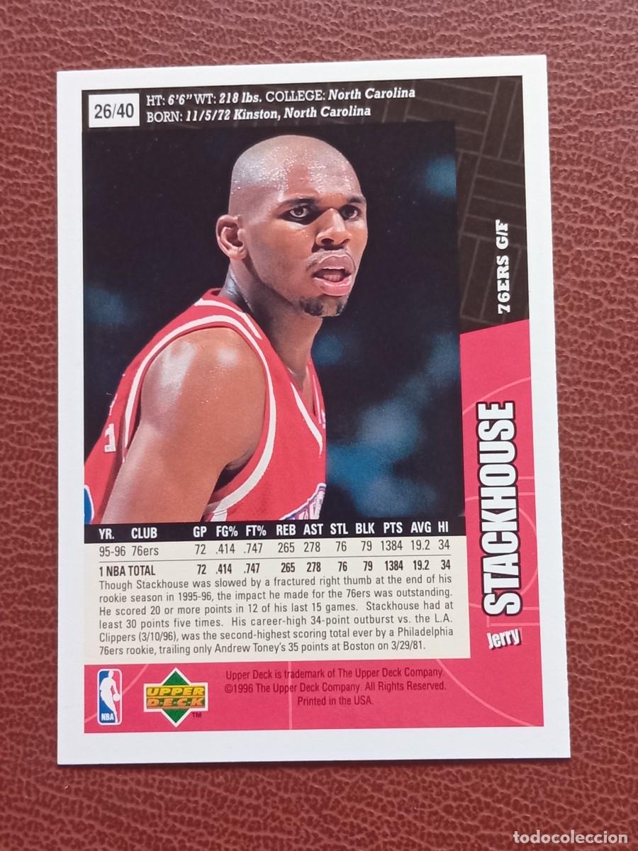Trading cards: Card 26 Jerry Stackhouse Upper Deck 1996-97 Slam Dunk Series - Foto 2