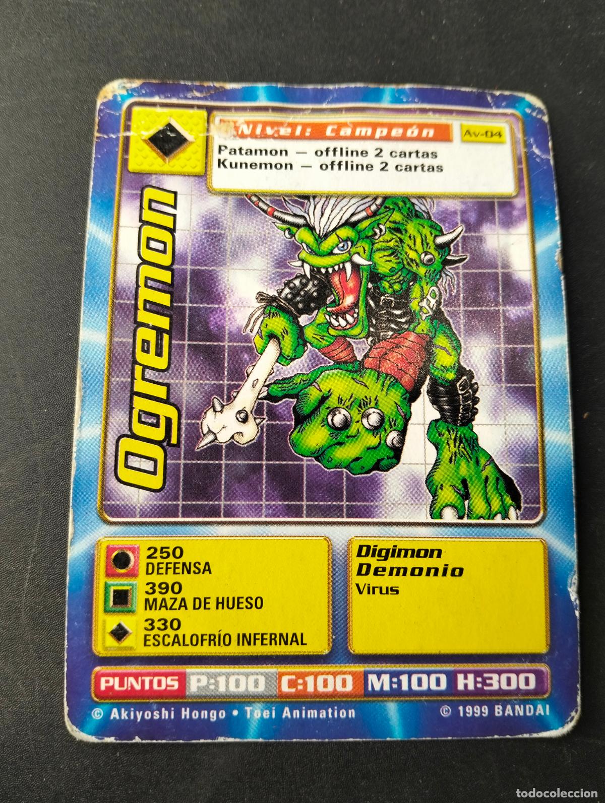 Trading cards: Ogremon spanish espa&ntilde;ol 1999 Bandai carta Digimon