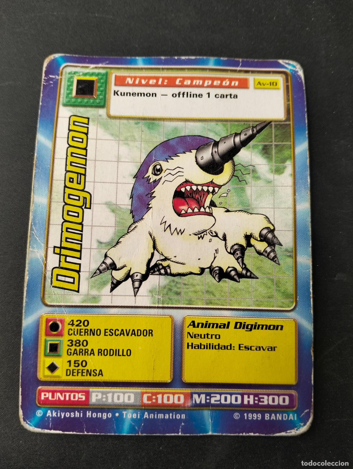 Trading cards: Drimogemon spanish espa&ntilde;ol 1999 Bandai carta Digimon
