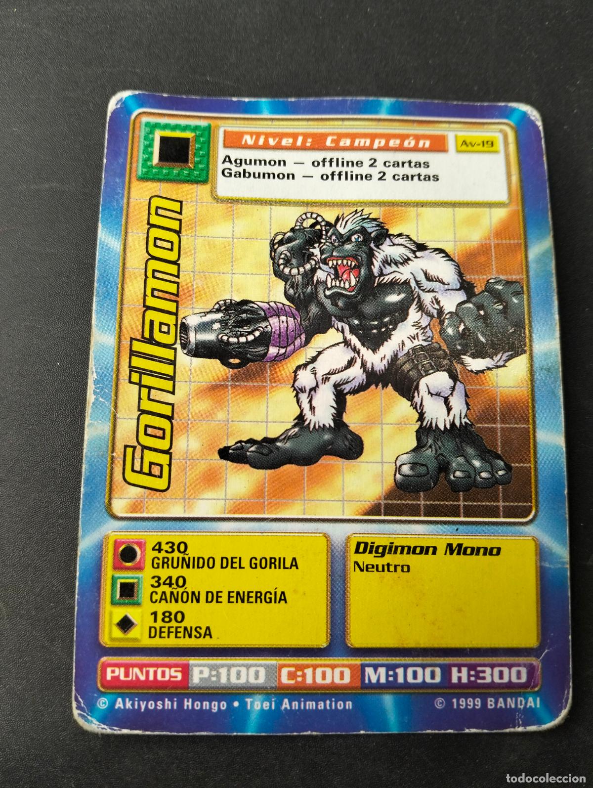 Trading cards: Gorillamon spanish espa&ntilde;ol 1999 Bandai carta Digimon