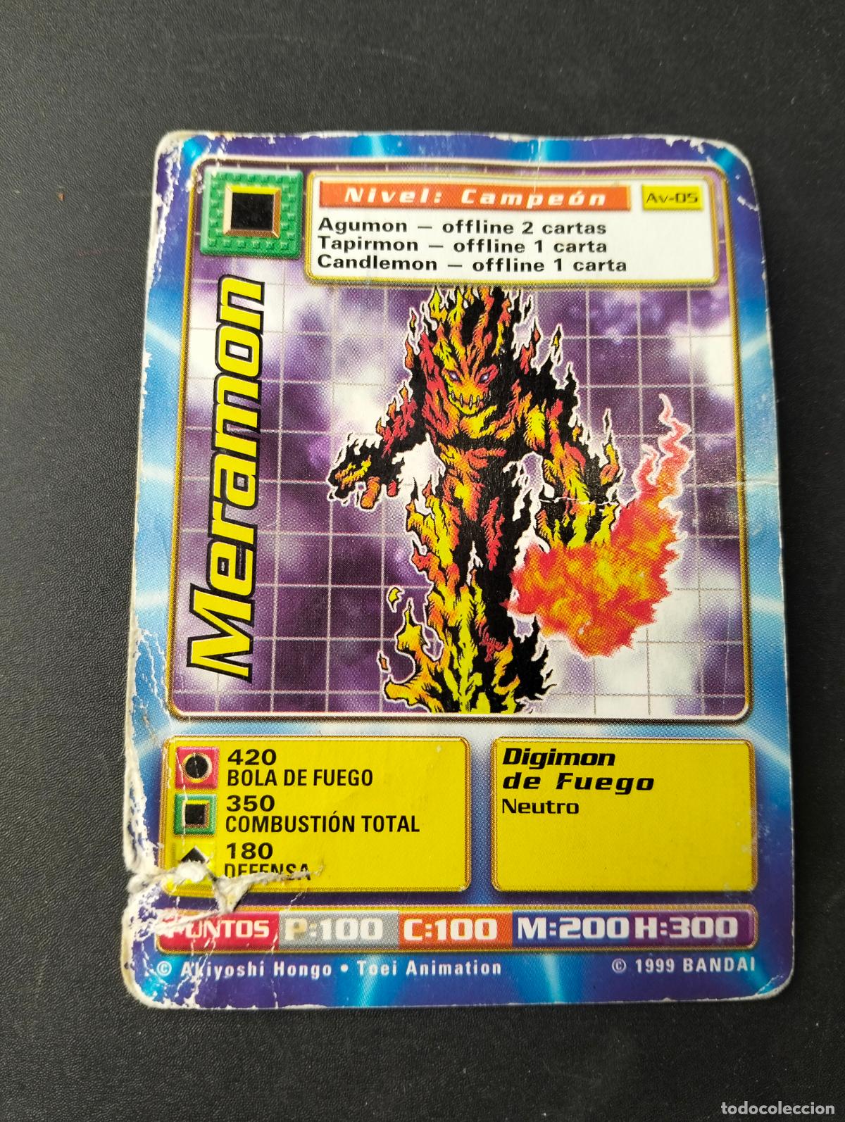 Cartas Colecion&aacute;veis: Meramon spanish espa&ntilde;ol 1999 Bandai carta Digimon