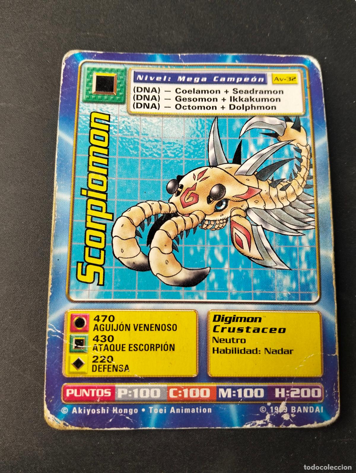 Trading Cards: Scorpiomon spanish espa&ntilde;ol 1999 Bandai carta Digimon