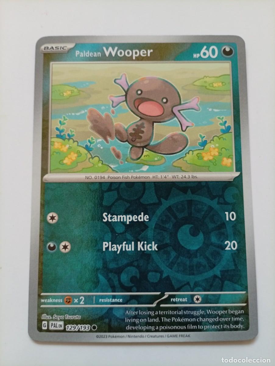 Trading cards: carta pokemon ingles Paldean Wooper Hologr&aacute;fico inverso 129/193 2023 - HP: 60 - Ataques: Stampede (1