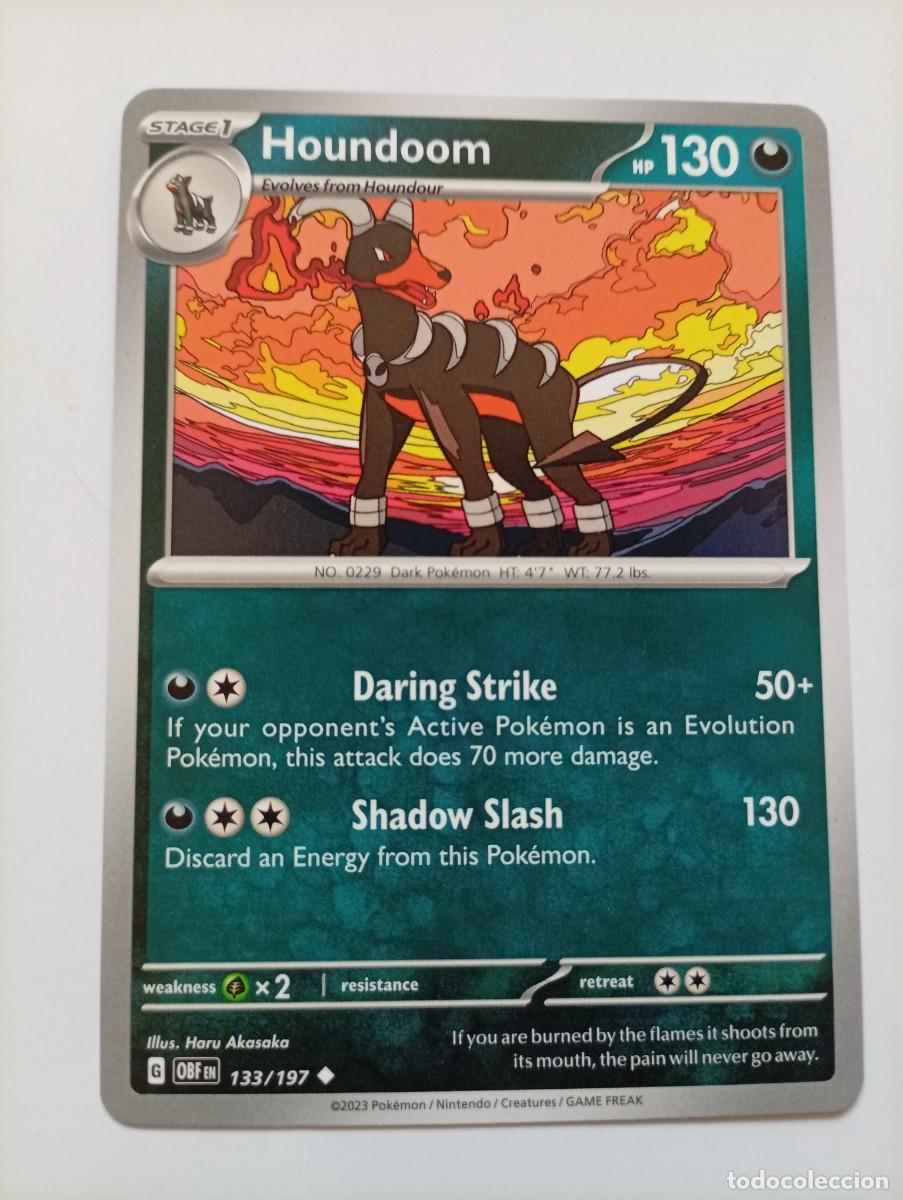 Trading cards: Carta Pok&eacute;mon de Houndoom, edici&oacute;n en ingl&eacute;s. - N&uacute;mero de carta: 133/197. - A&ntilde;o de publicaci&oacute;n: 2023