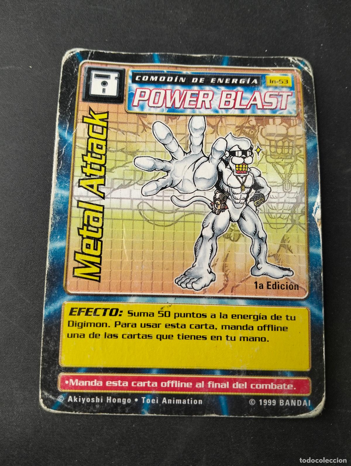 Trading cards: Metal Attack power blast comod&iacute;n de energ&iacute;a 1a edici&oacute;n spanish espa&ntilde;ol 1999 Bandai carta Digimon