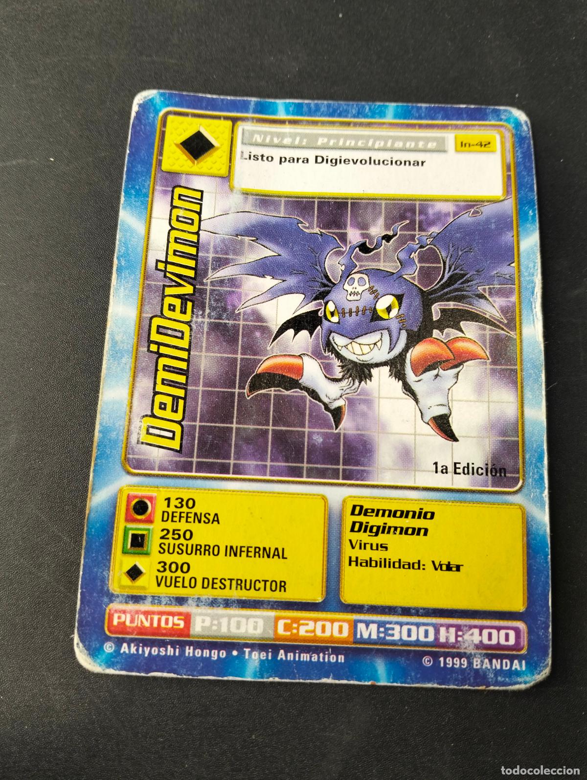 Sammelkarten: DemiDevimon 1a edici&oacute;n spanish espa&ntilde;ol 1999 Bandai carta Digimon