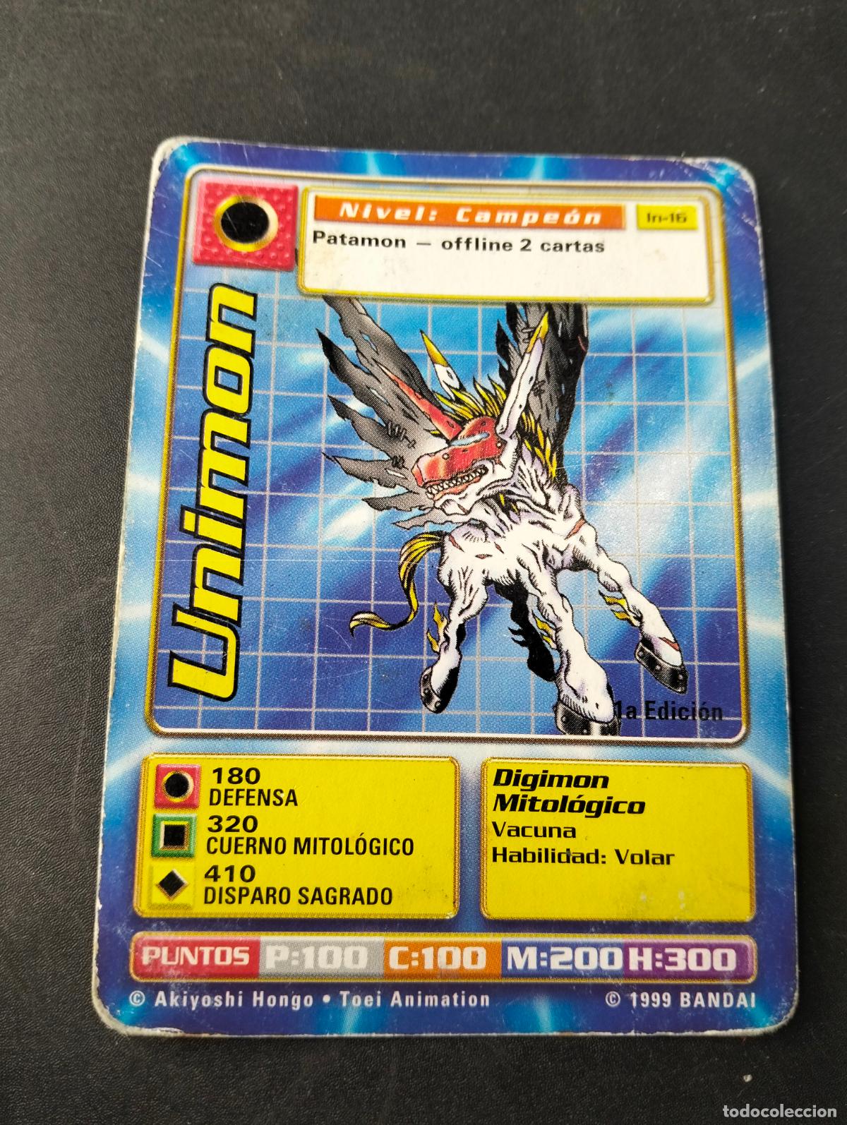 Sammelkarten: Unimon 1a edici&oacute;n spanish espa&ntilde;ol 1999 Bandai carta Digimon