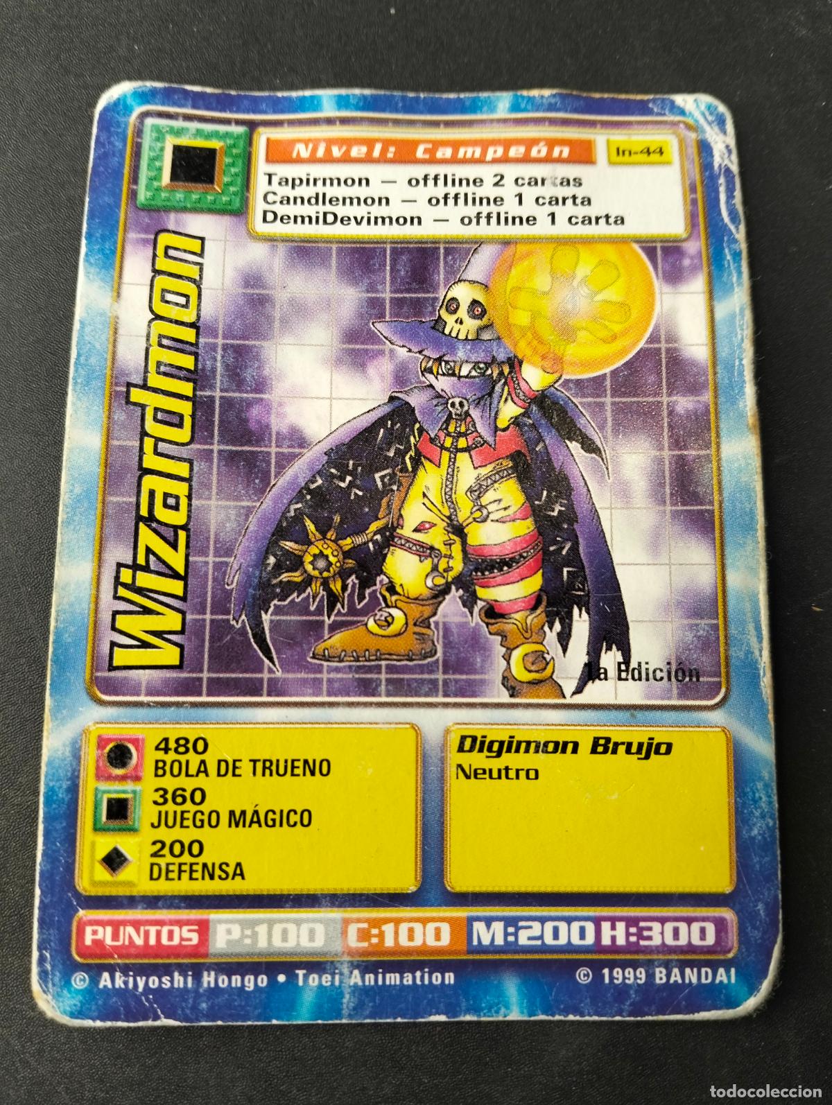 Trading Cards: Wizardmon 1a edici&oacute;n spanish espa&ntilde;ol 1999 Bandai carta Digimon