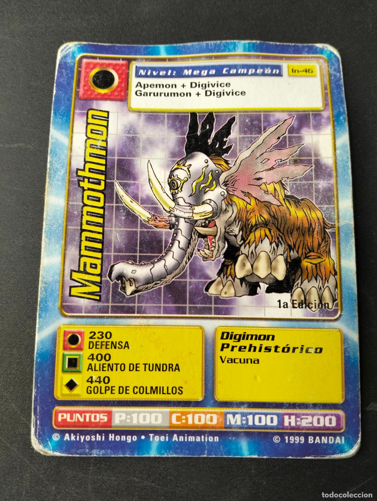 Cartas Colecion&aacute;veis: Mammothmon 1a edici&oacute;n spanish espa&ntilde;ol 1999 Bandai carta Digimon