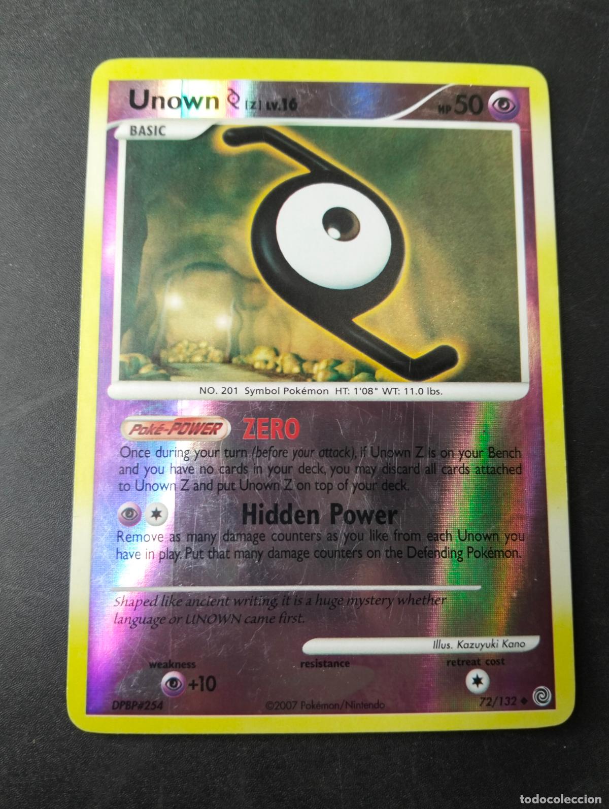 Figurine Collezionabili: Unown Z lv.16 72/132 2007 reverse holo ingl&eacute;s english carta Pok&eacute;mon