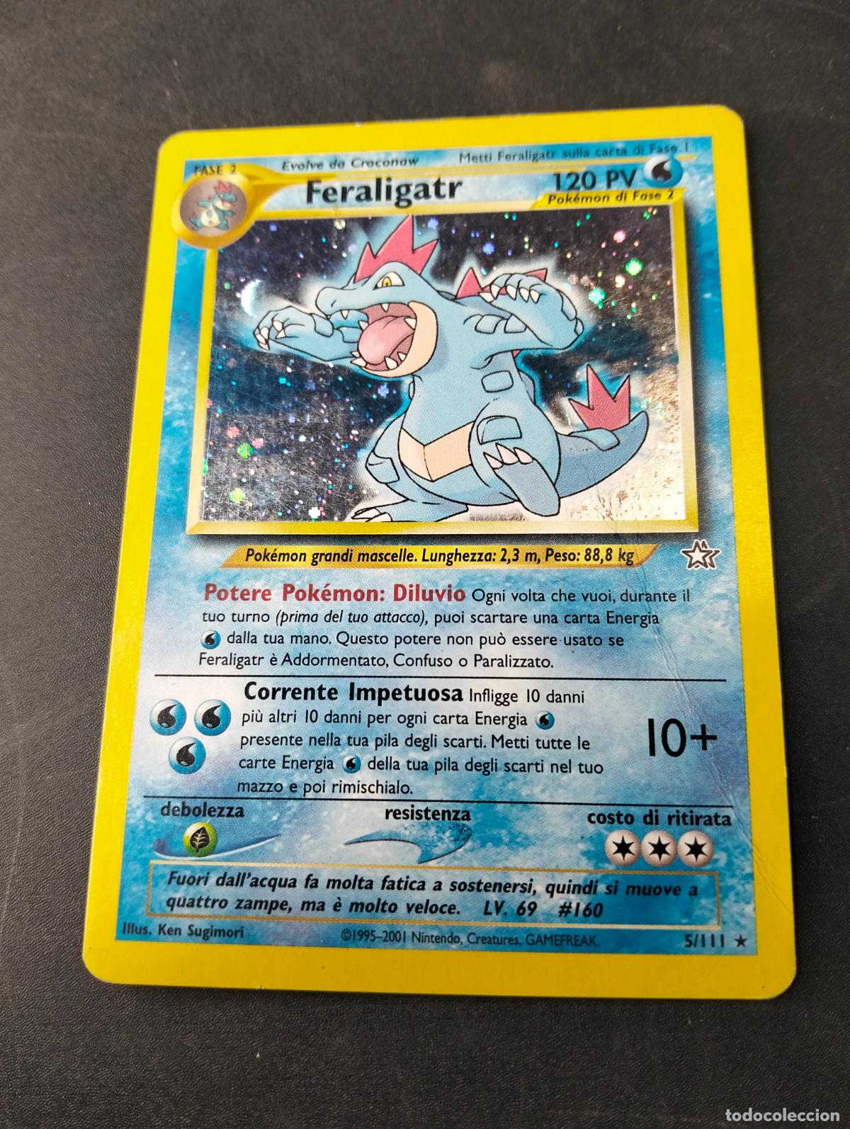 Cartas Colecion&aacute;veis: Feraligatr 5/111 1995-2001 italiano italian Neo Genesis carta Pok&eacute;mon