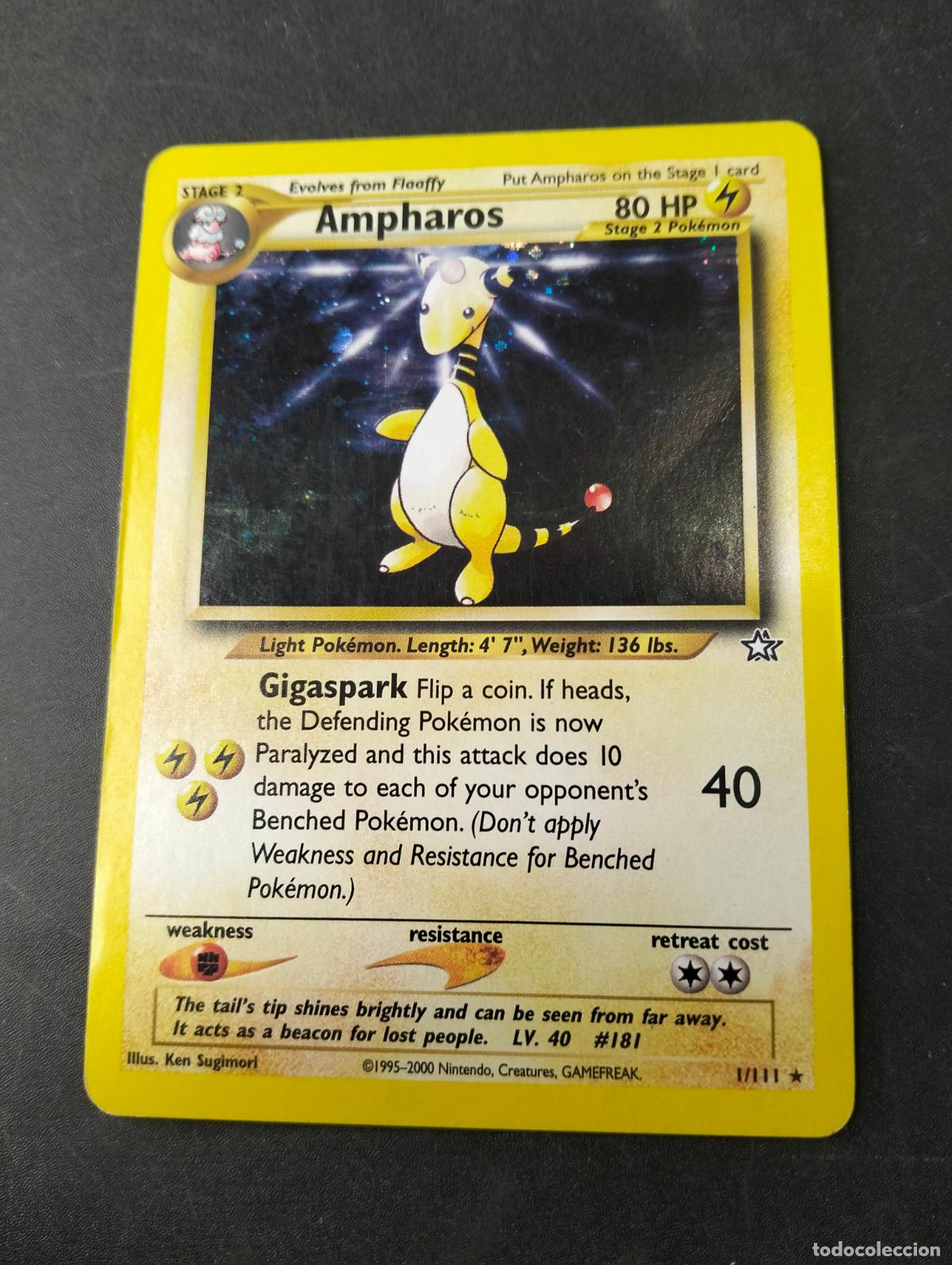 Trading Cards: Ampharos 1/111 1995-2000 english ingl&eacute;s Neo Genesis carta Pok&eacute;mon
