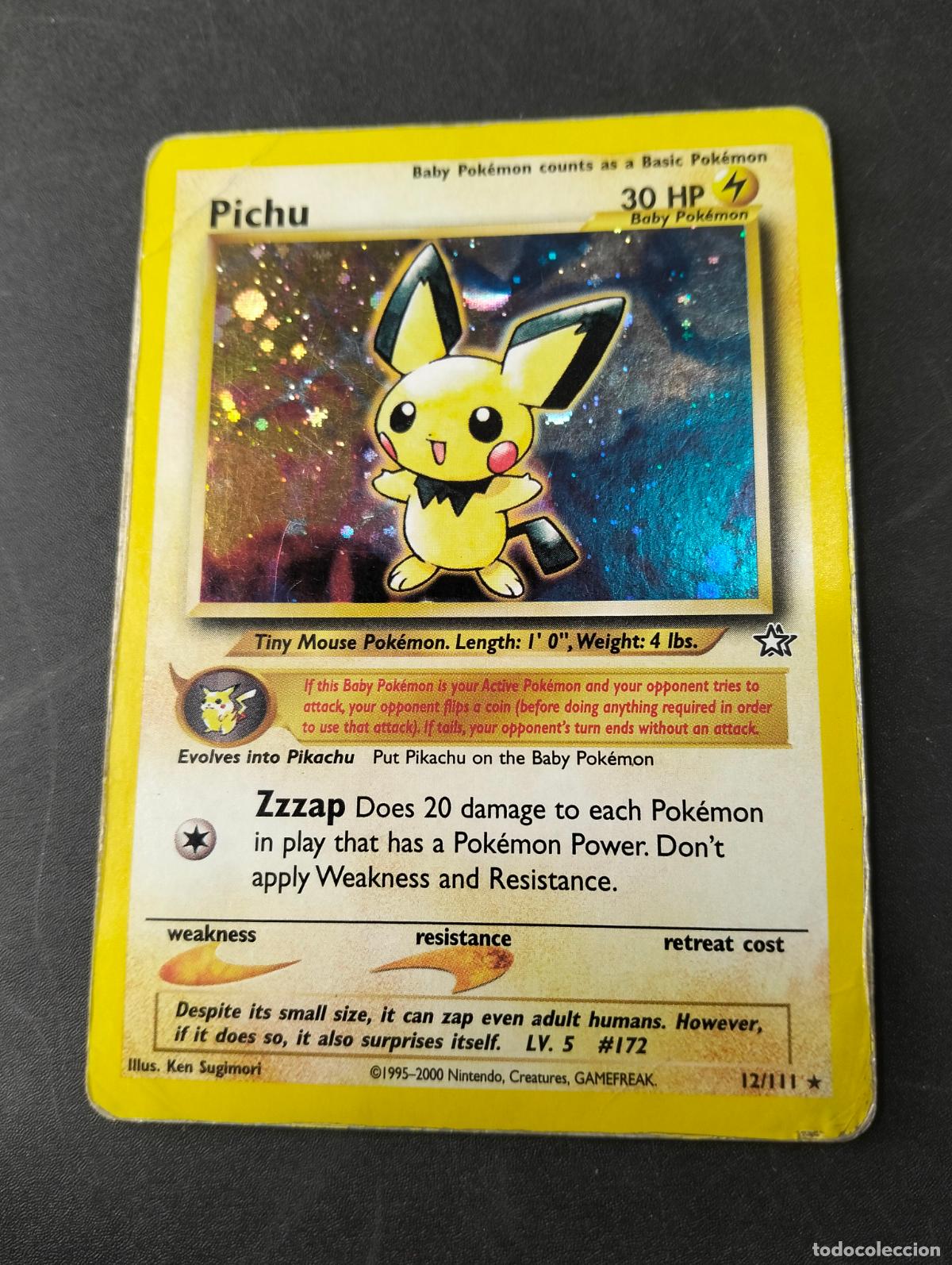 Cartas Colecion&aacute;veis: Pichu 12/111 1995-2000 english ingl&eacute;s Neo Genesis carta Pok&eacute;mon