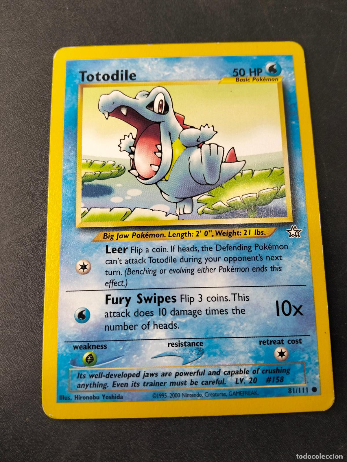Cartas Colecion&aacute;veis: Totodile 81/111 1995-2000 english ingl&eacute;s Neo Genesis carta Pok&eacute;mon