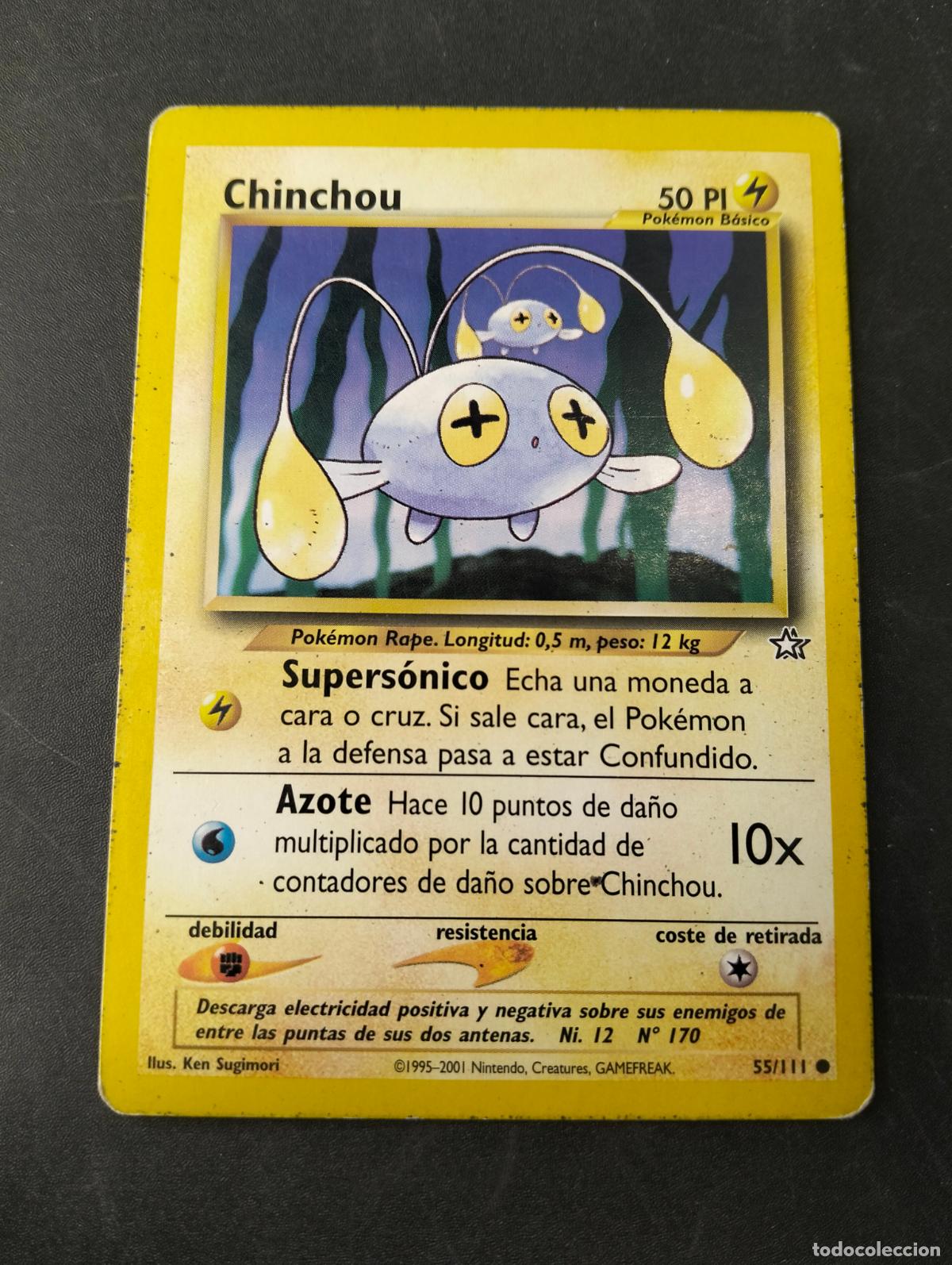 Trading cards: Chinchou 55/111 1995-2001 espa&ntilde;ol spanish Neo Genesis carta Pok&eacute;mon