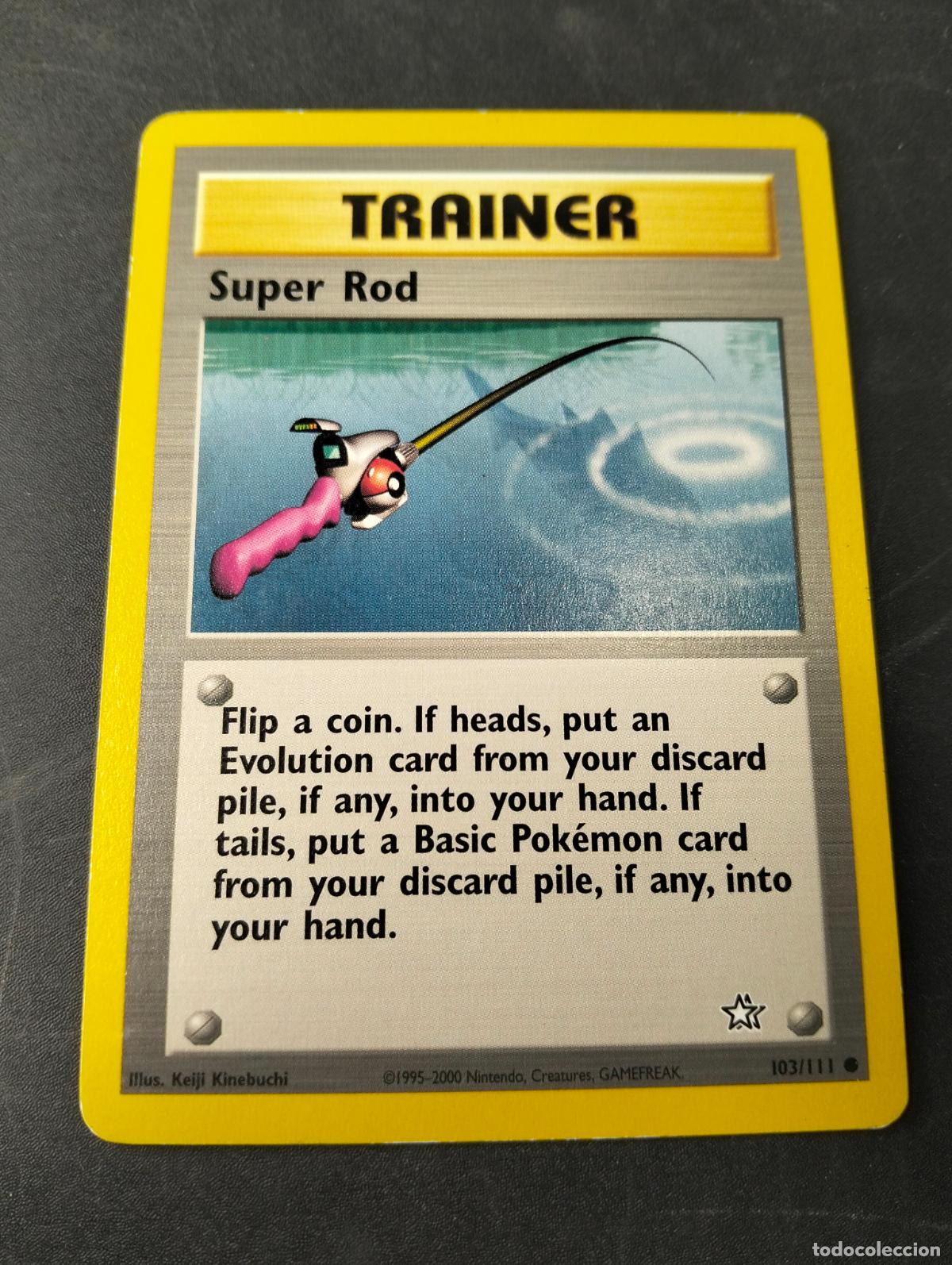 Trading Cards: Super Rod trainer 103/111 1995-2000 english ingl&eacute;s Neo Genesis carta Pok&eacute;mon