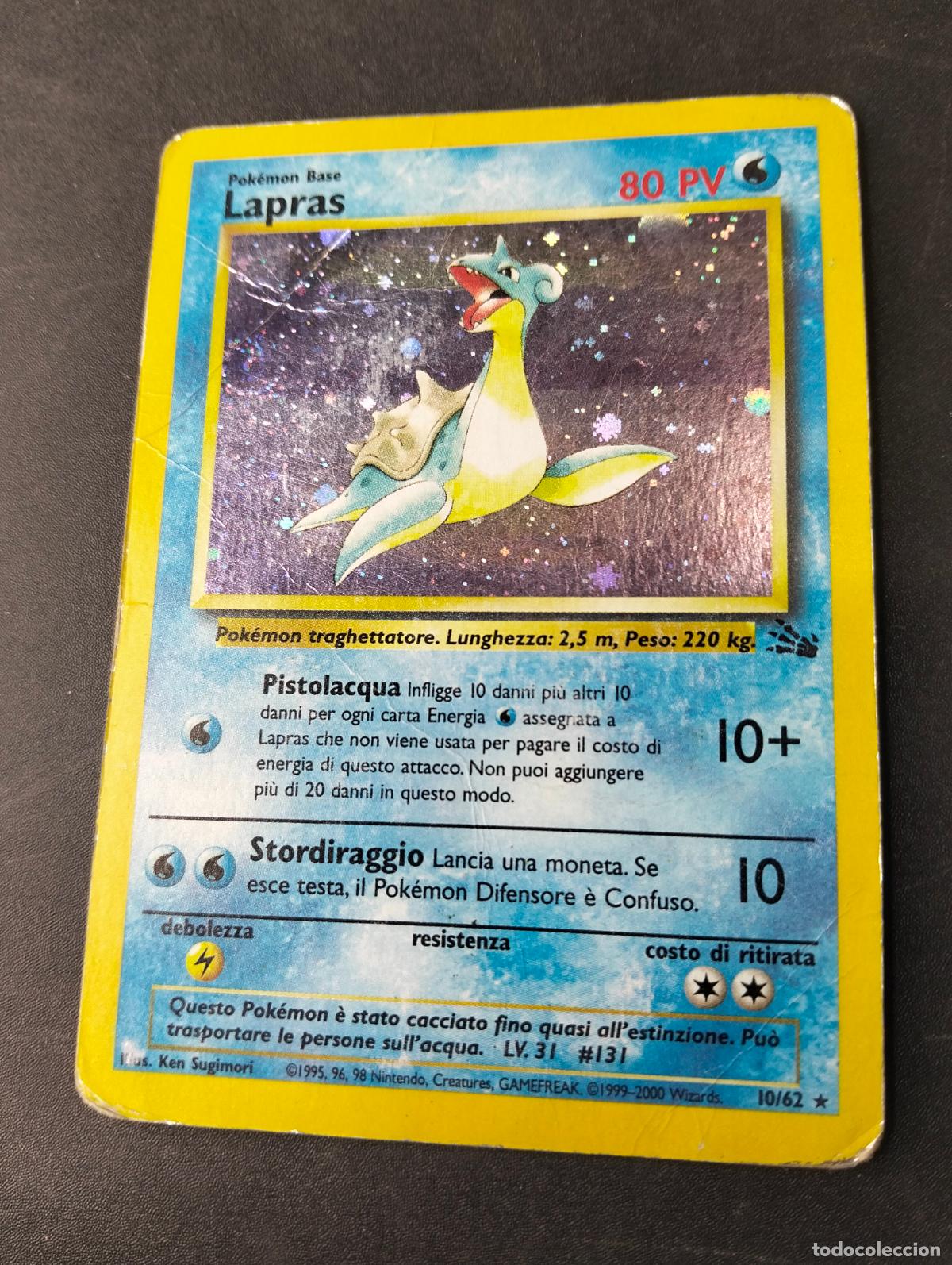 Cartas Colecion&aacute;veis: Lapras 10/62 1999-2000 italiano italian fosil fossil carta Pok&eacute;mon
