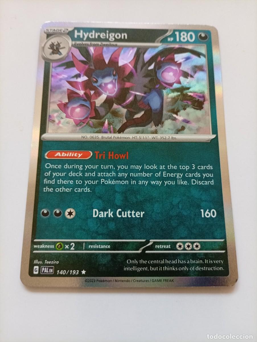 Trading cards: Carta de Pok&eacute;mon de Hydreigon, edici&oacute;n en ingl&eacute;s. Holo - N&uacute;mero de carta: 140/193. - A&ntilde;o de publicac